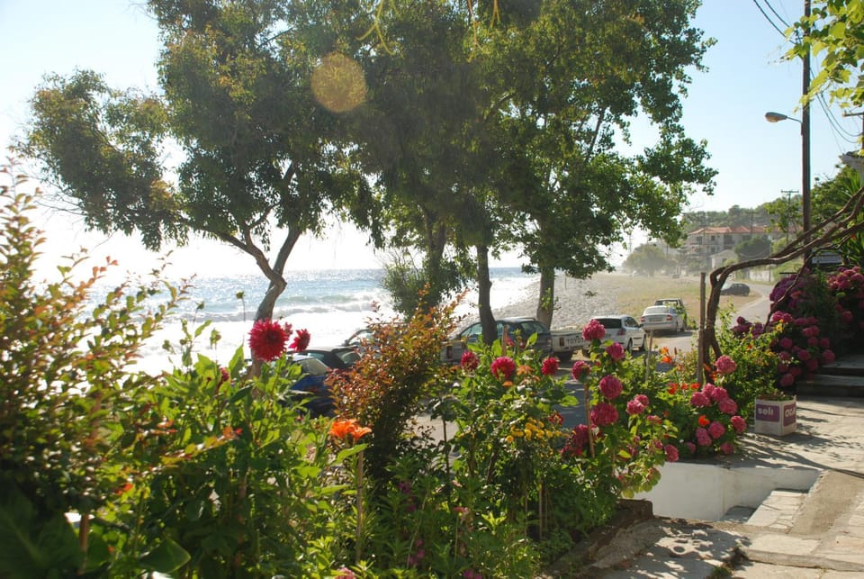 Patio, Facade/entrance, Sea view, Street view