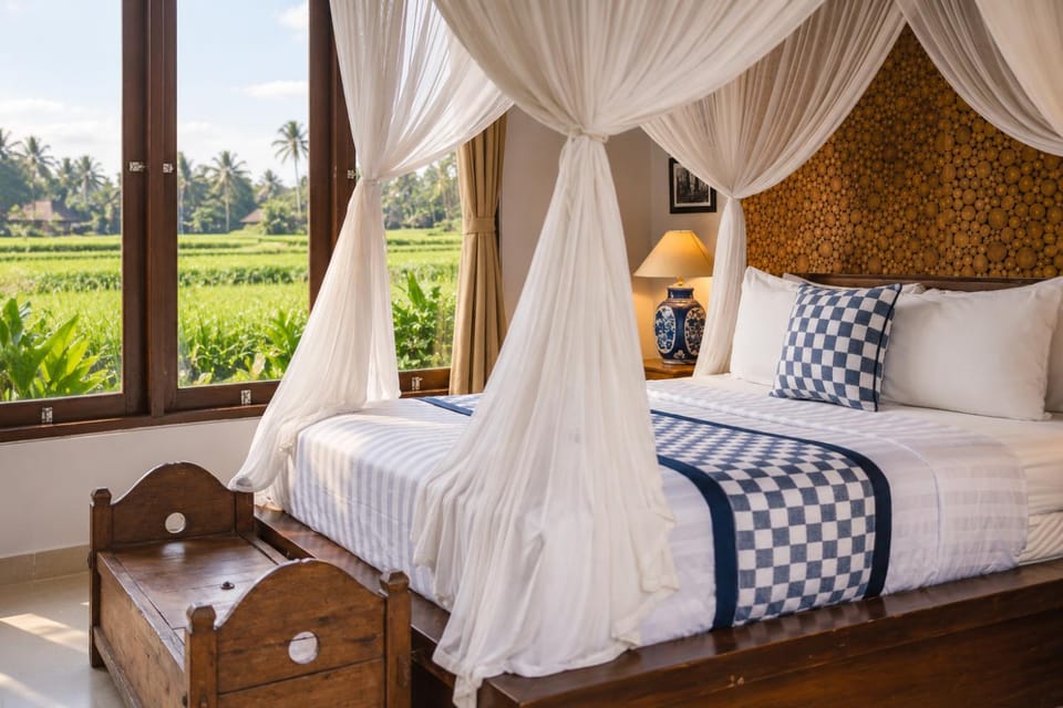 Bed, Garden, Photo of the whole room, Bedroom, Garden view