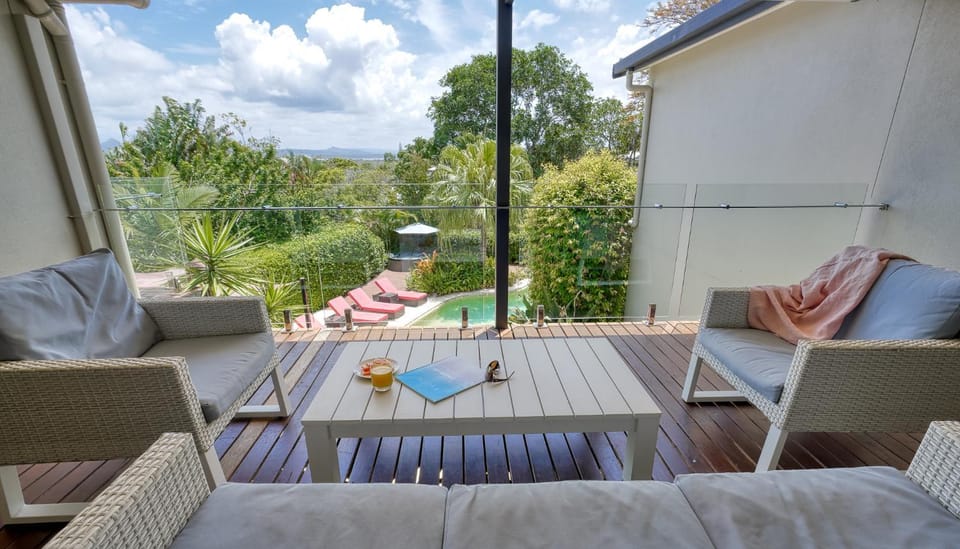 Balcony/Terrace, Seating area, Garden view, Pool view
