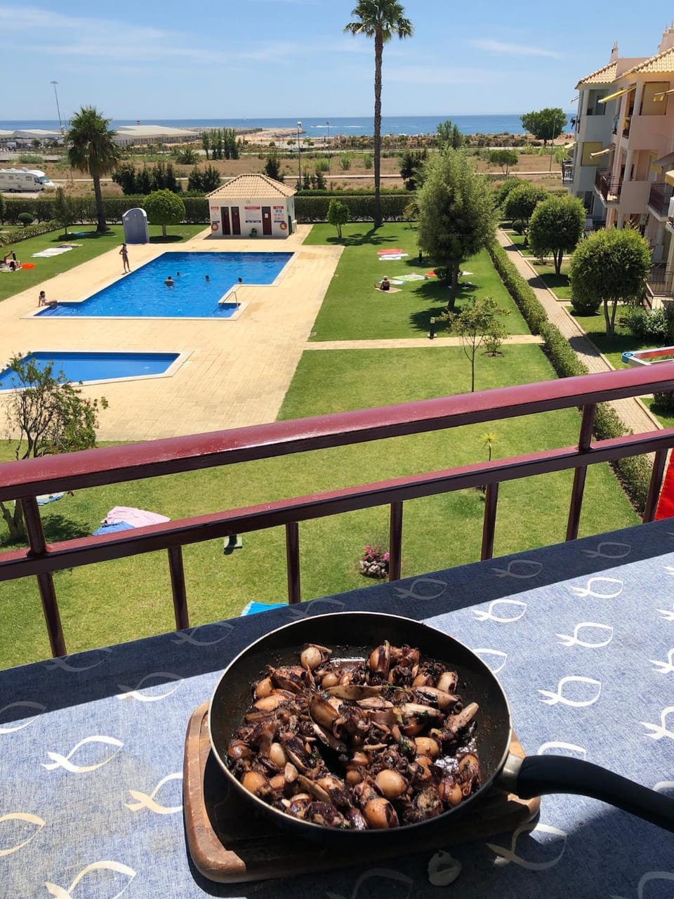 Property building, Patio, Day, Natural landscape, BBQ facilities, Garden, Food and drinks, Food, Garden view, Pool view, Sea view, Swimming pool, Swimming pool