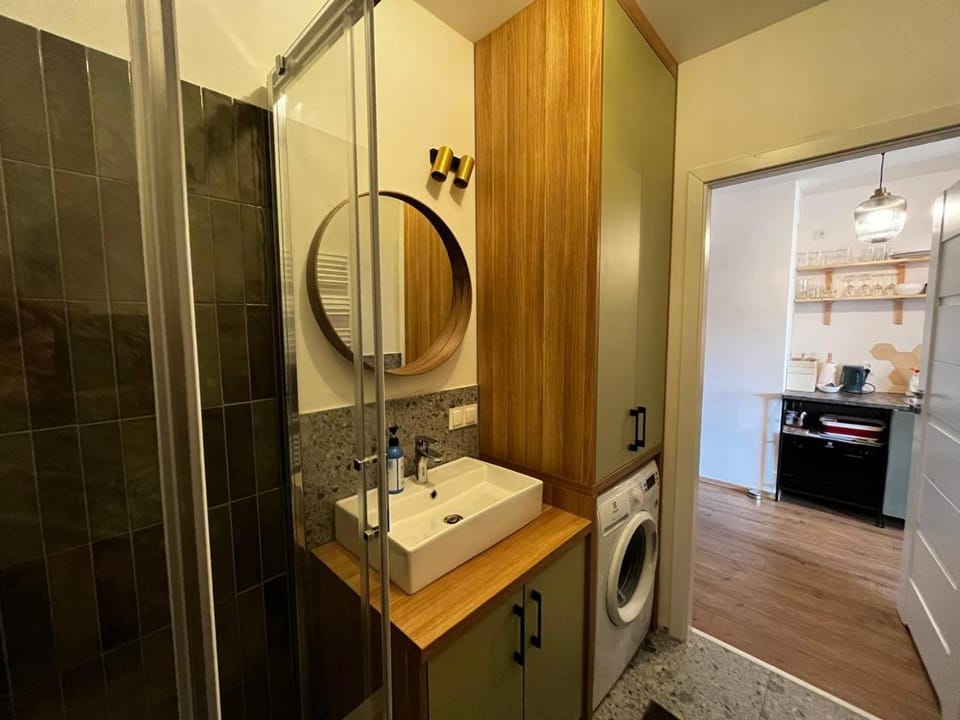 Shower, Bathroom, towels, washing machine