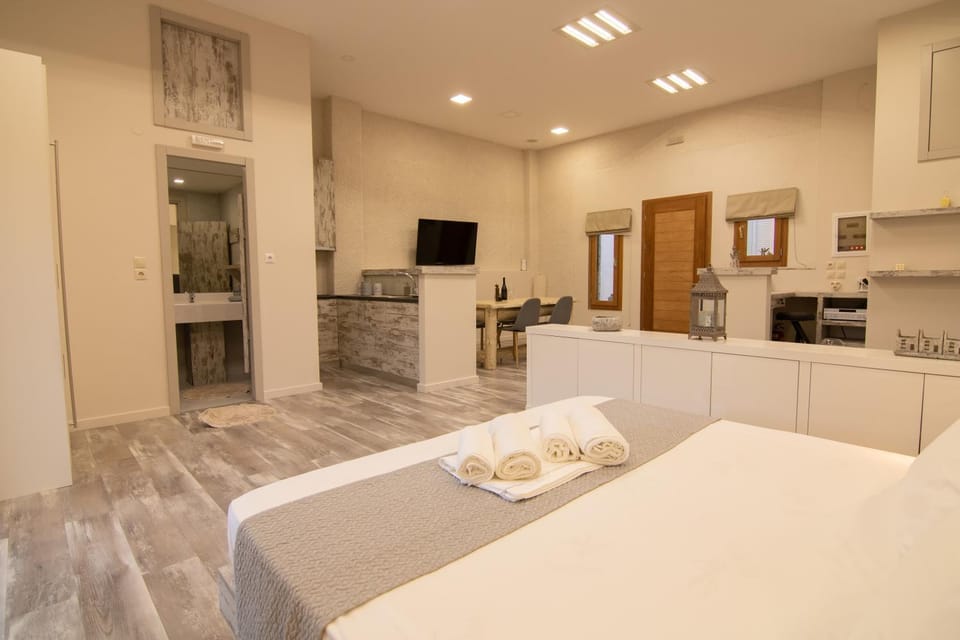 Bed, TV and multimedia, Kitchen or kitchenette, Photo of the whole room