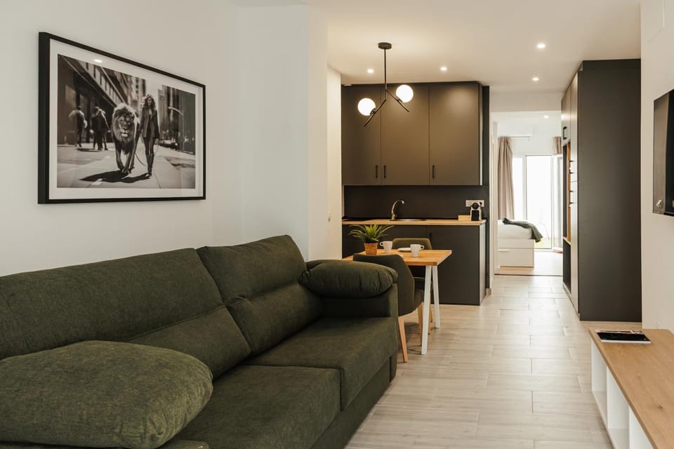 TV and multimedia, Kitchen or kitchenette, Living room, Seating area