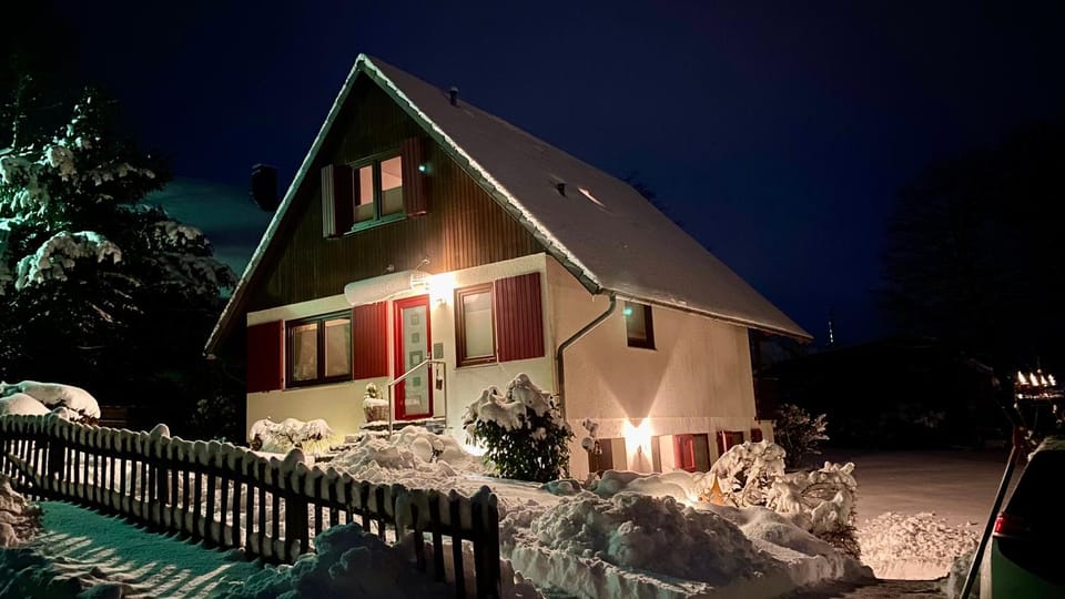 Property building, Night, Winter