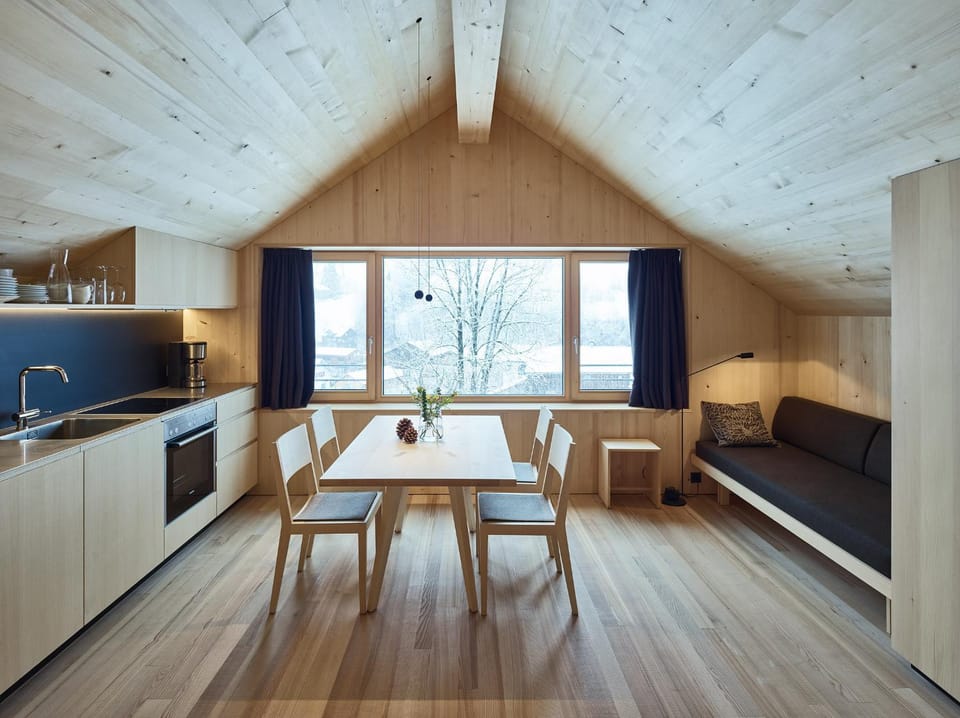 Kitchen or kitchenette, Living room, Dining area