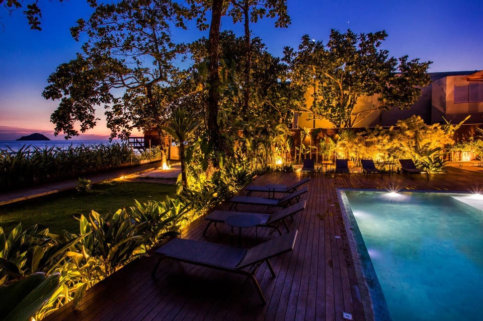 Natural landscape, Swimming pool, Sunset