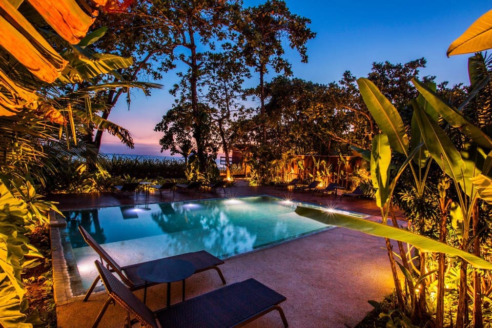 Swimming pool, Sunset