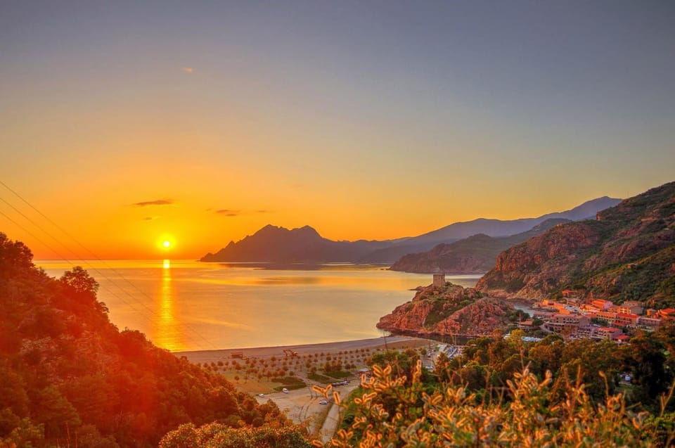 Natural landscape, Mountain view, Sea view, Sunset