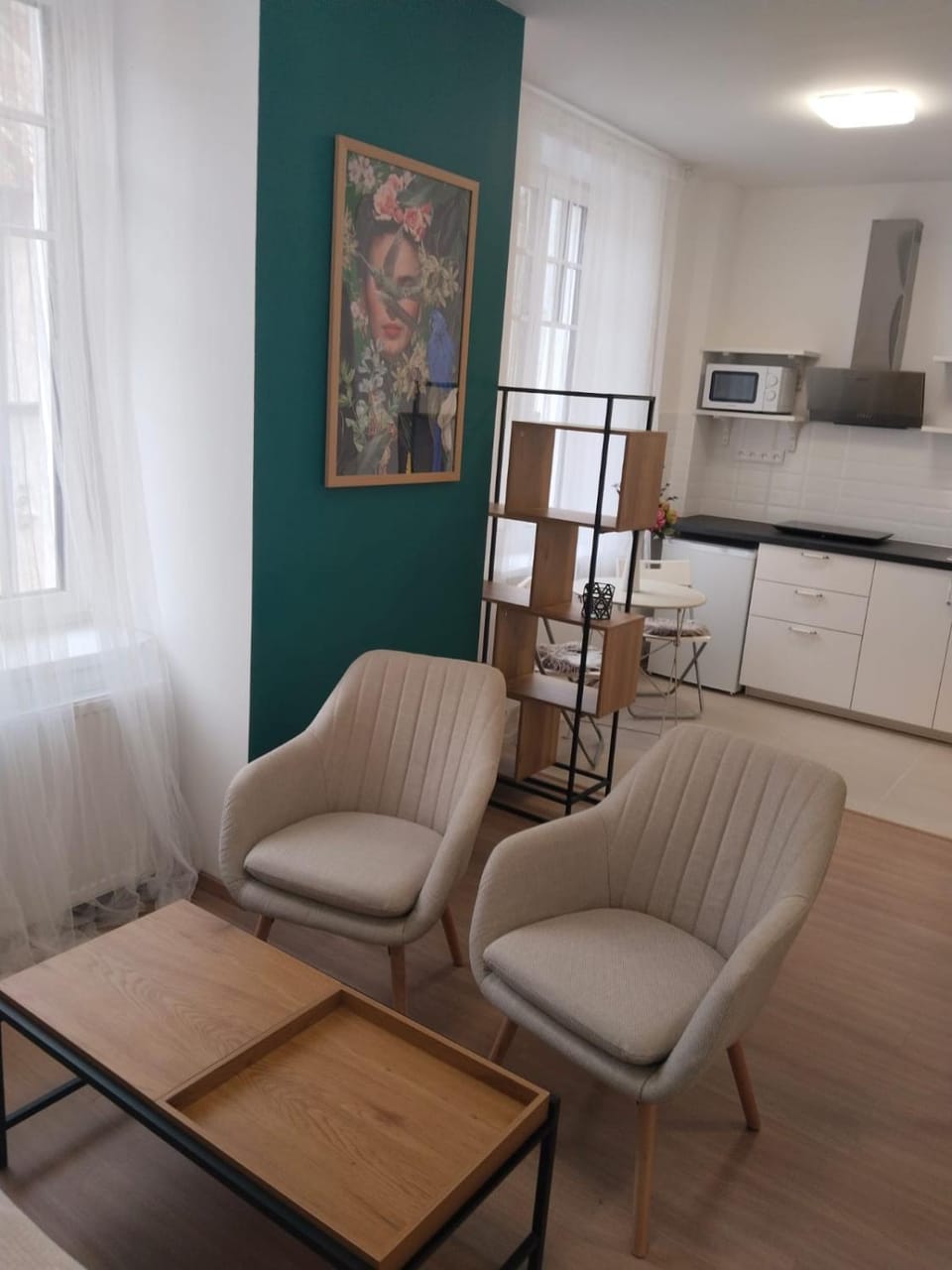 Kitchen or kitchenette, Living room, Dining area