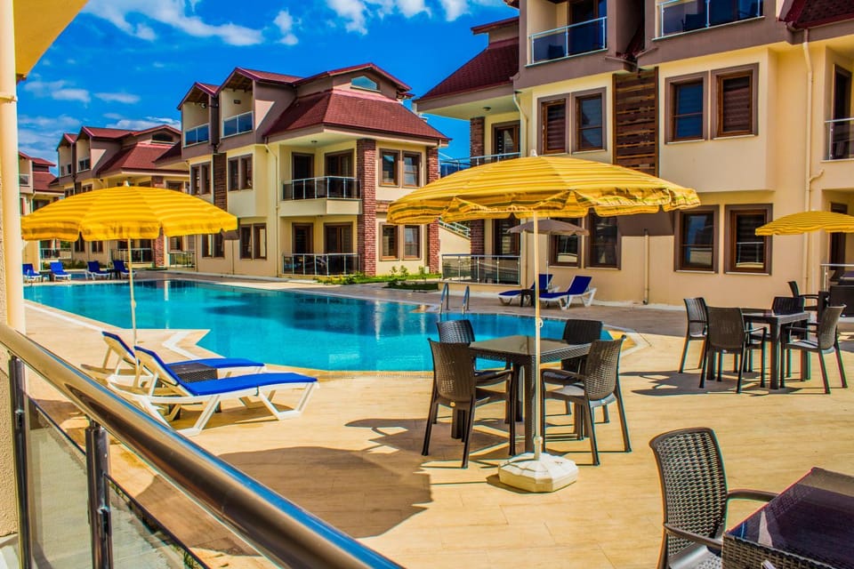 Pool view, Swimming pool, sunbed