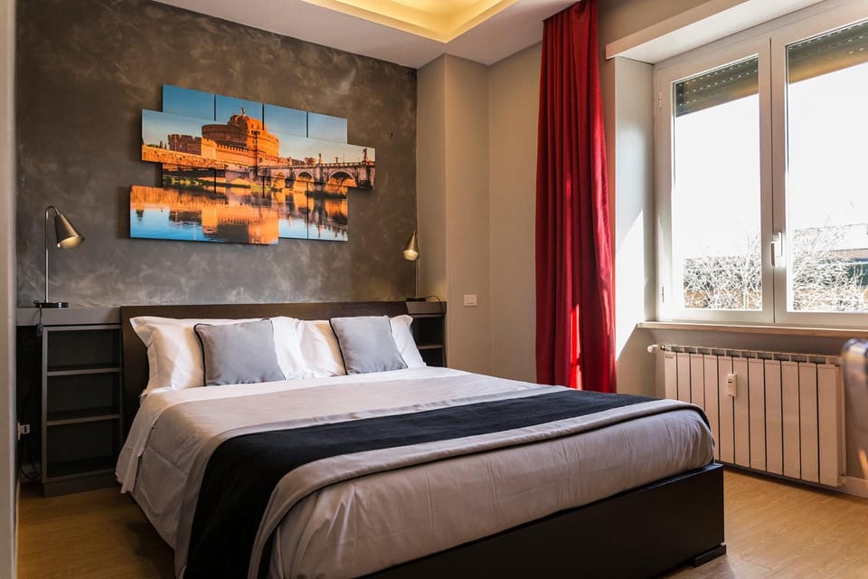 Bed, City view