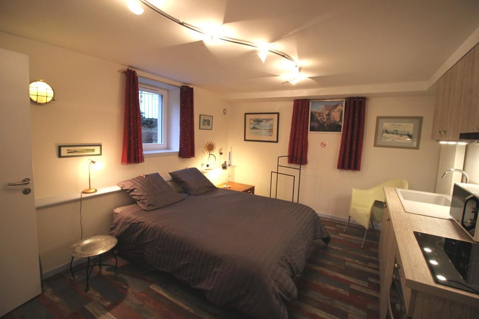 Bed, Kitchen or kitchenette, Bedroom