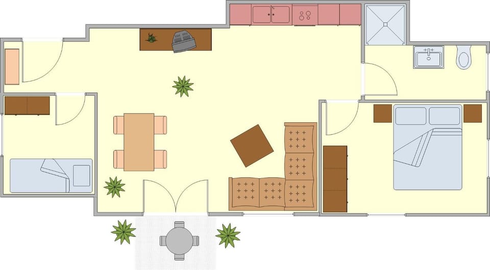 Photo of the whole room, Floor plan