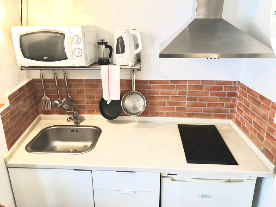 Kitchen or kitchenette, minibar, stove
