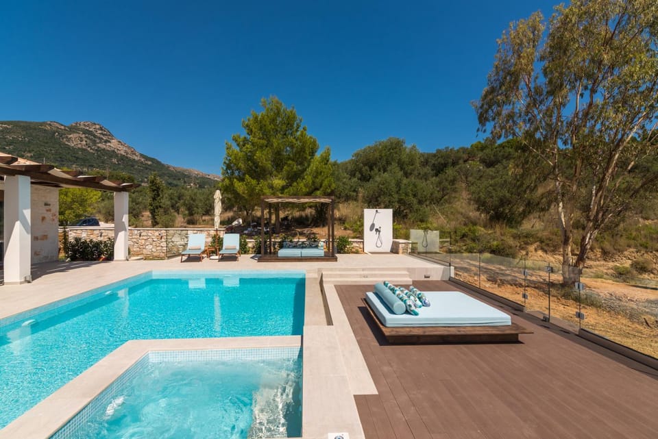 Patio, Mountain view, Pool view, Sea view
