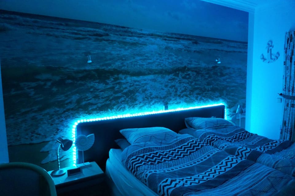 Bed, Night, Photo of the whole room, Decorative detail, Decorative detail, Bedroom