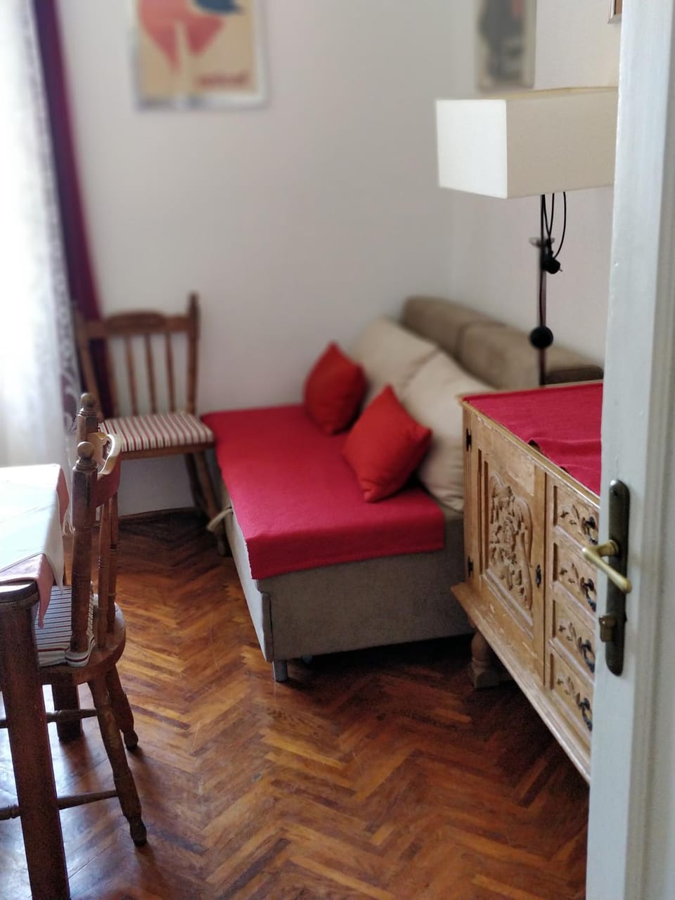 Living room, Seating area, Bedroom, City view