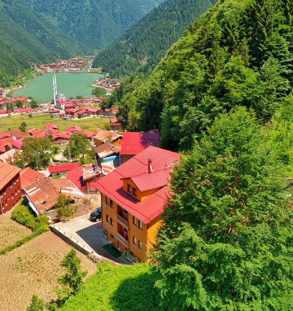 Property building, Nearby landmark, Spring, Day, Neighbourhood, Natural landscape, Bird's eye view, City view, Lake view, Mountain view