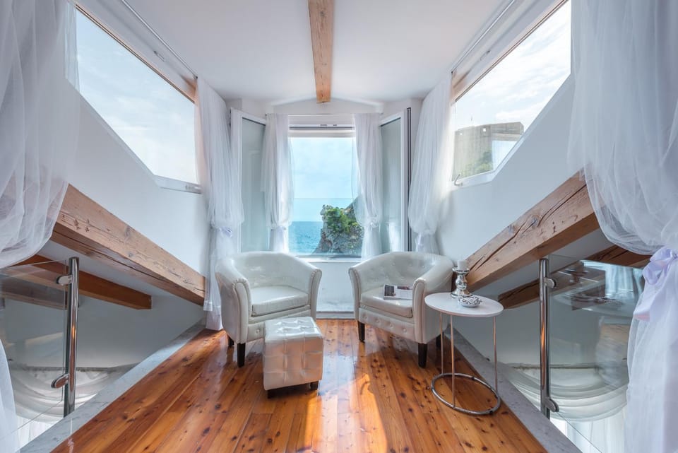 Living room, Seating area, Sea view