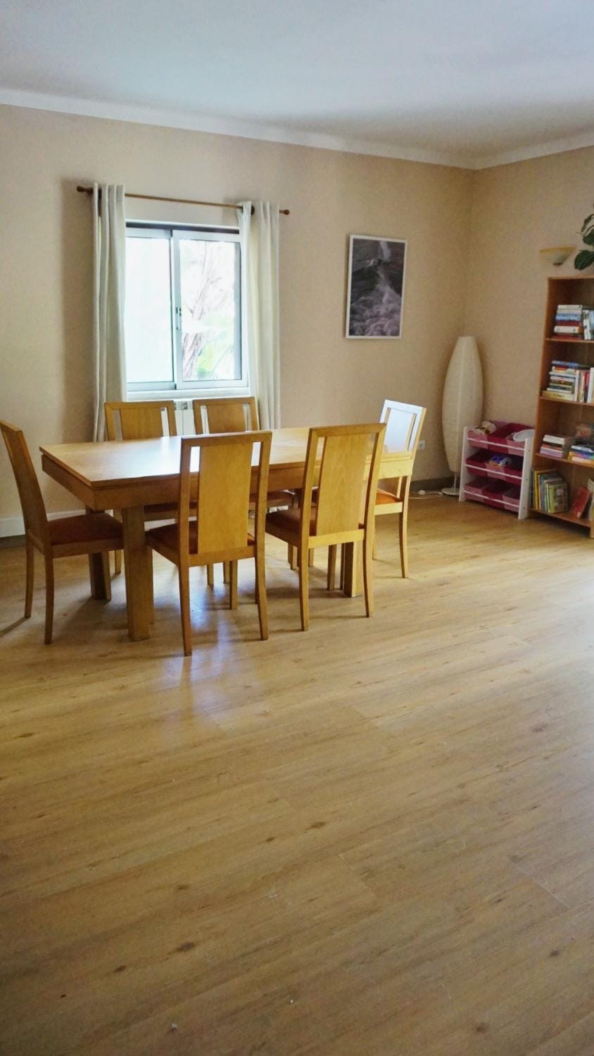 Library, Living room, Seating area, Dining area