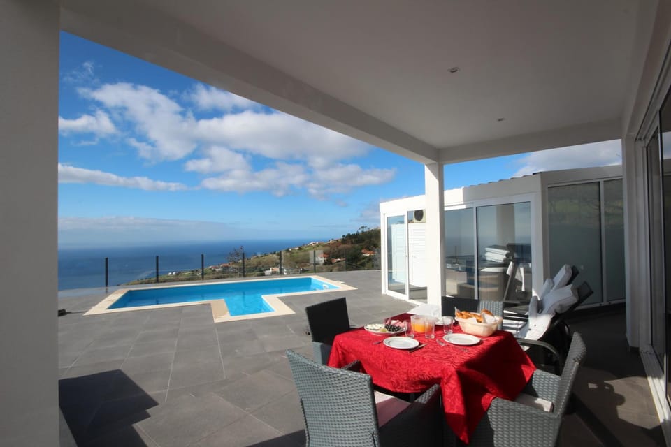 Patio, Natural landscape, View (from property/room), Seating area, Pool view, Sea view, Swimming pool, sunbed
