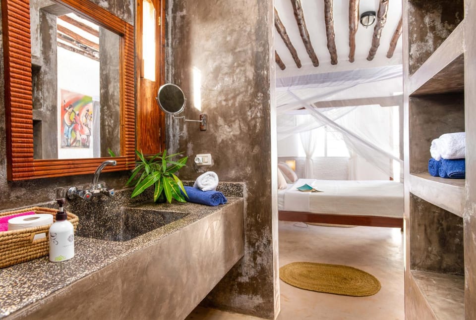 Bed, Bathroom, towels