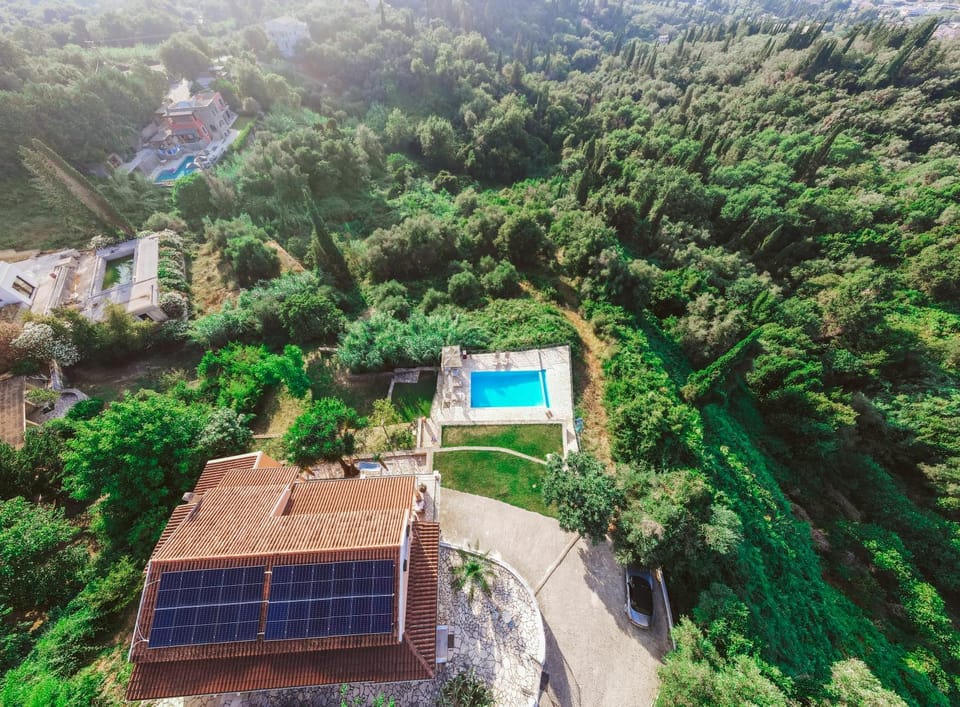 Property building, Day, Natural landscape, Bird's eye view, Swimming pool
