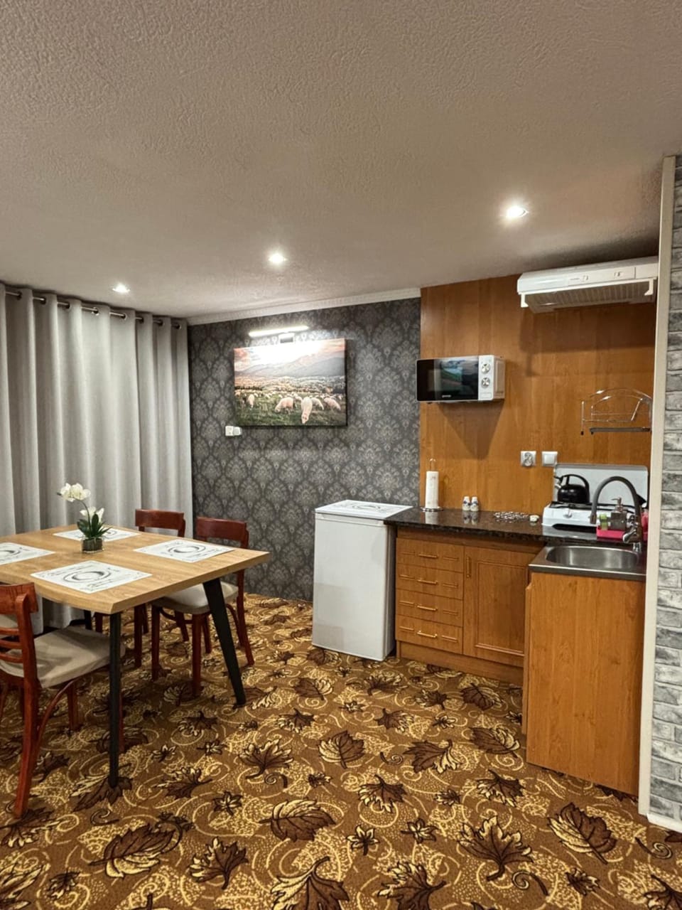 Coffee/tea facilities, Kitchen or kitchenette, oven
