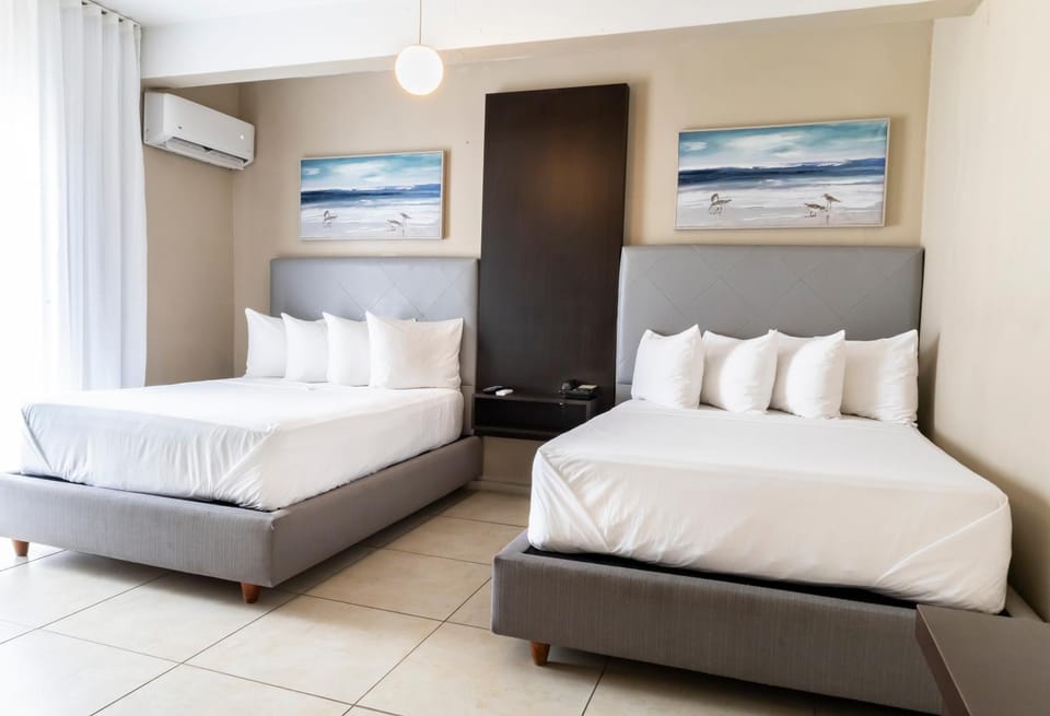 Photo of the whole room, air conditioner