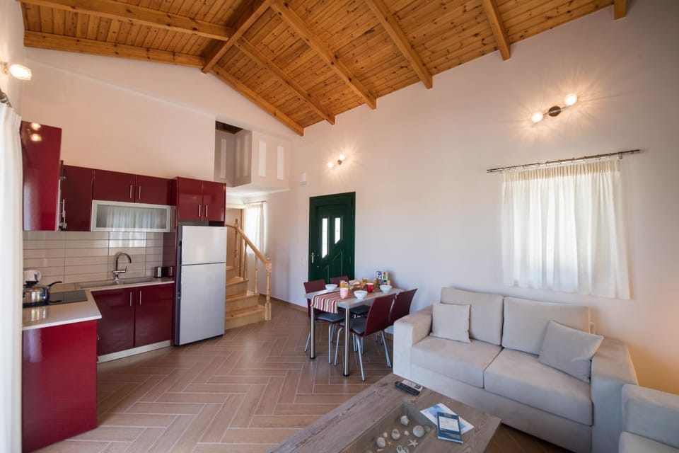 Kitchen or kitchenette, Living room, Seating area