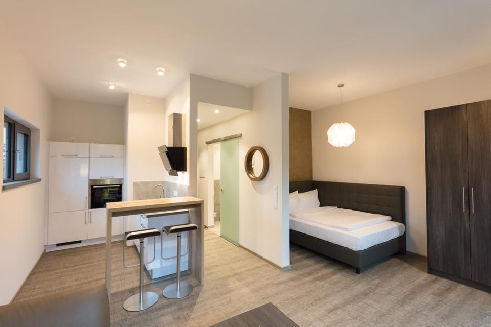 Kitchen or kitchenette, Living room, Bedroom