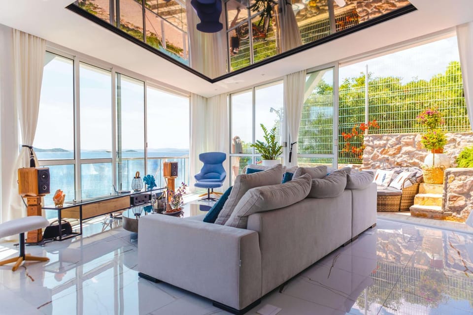 Living room, Seating area, Sea view