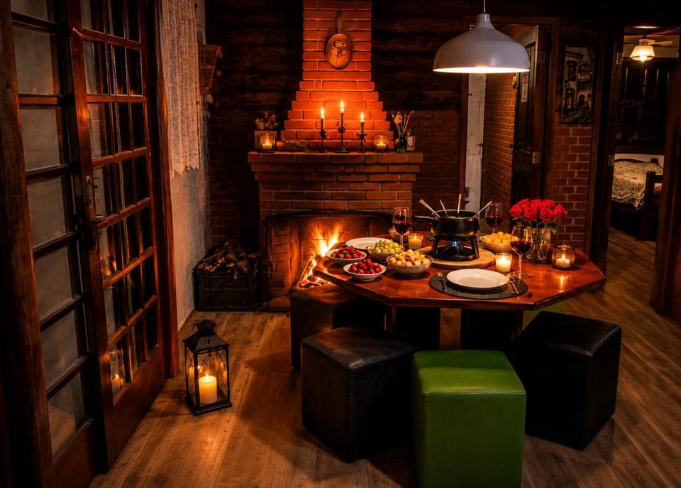 Living room, Dining area, fireplace