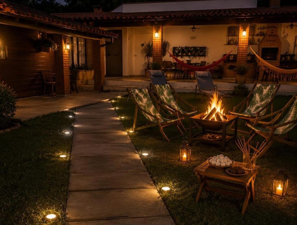 Patio, Night, Garden