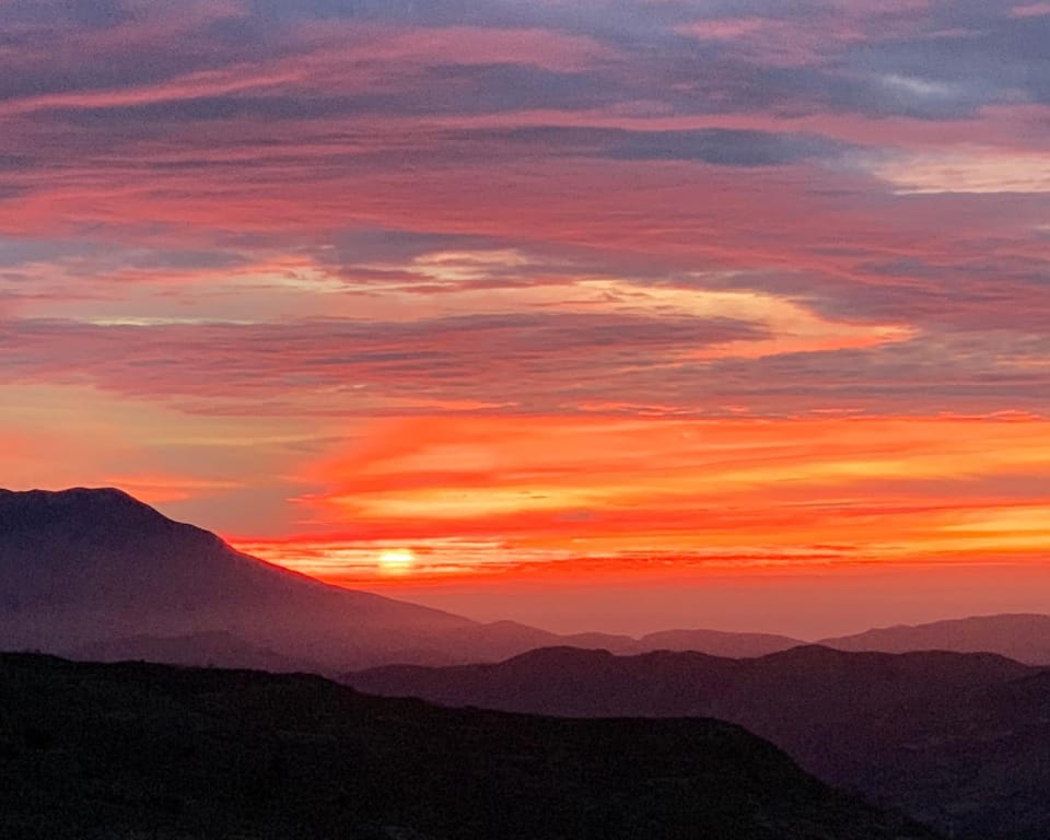 Natural landscape, Mountain view, Sunrise, Sunset