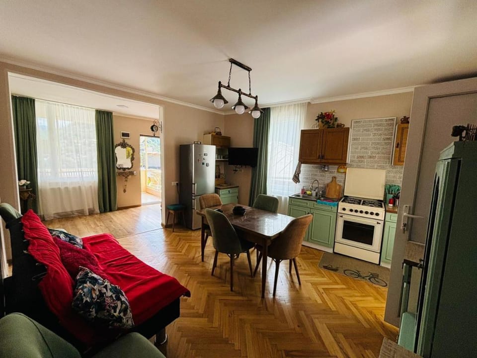 TV and multimedia, Kitchen or kitchenette, Living room, Seating area, Breakfast, flat iron, oven, stove