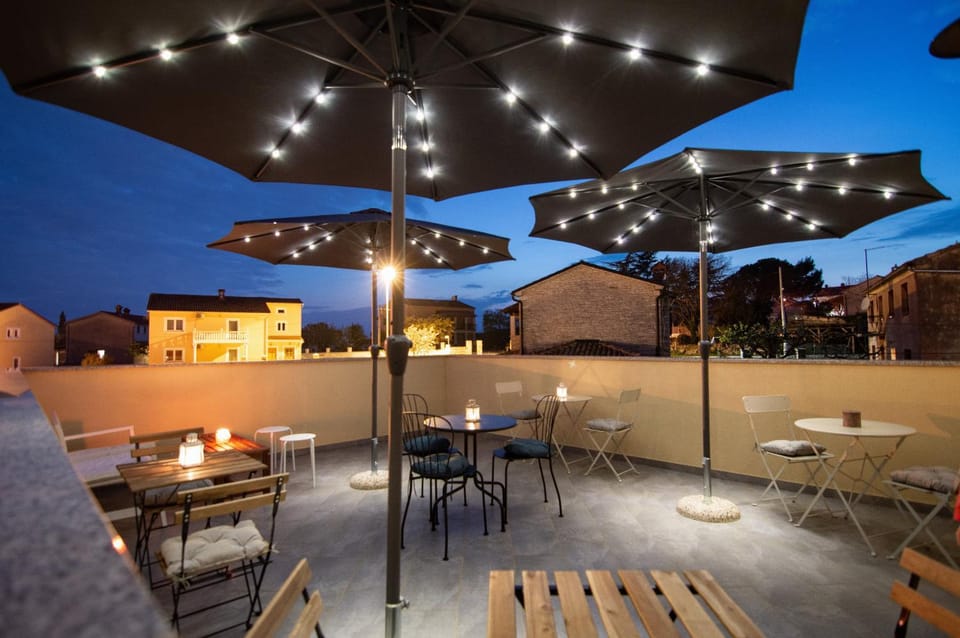 Property building, Night, Balcony/Terrace, Seating area