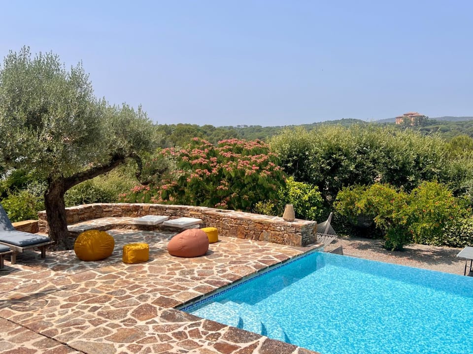 Patio, Natural landscape, Garden, Garden view, Mountain view, Pool view, Swimming pool, sunbed