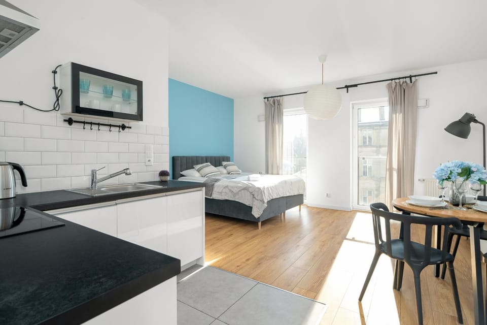 Bed, TV and multimedia, Kitchen or kitchenette, Living room, Photo of the whole room, Seating area, Dining area, Bedroom