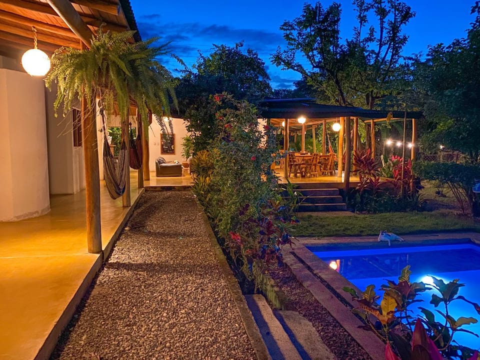 Patio, Night, Garden, Garden view, Pool view, Swimming pool