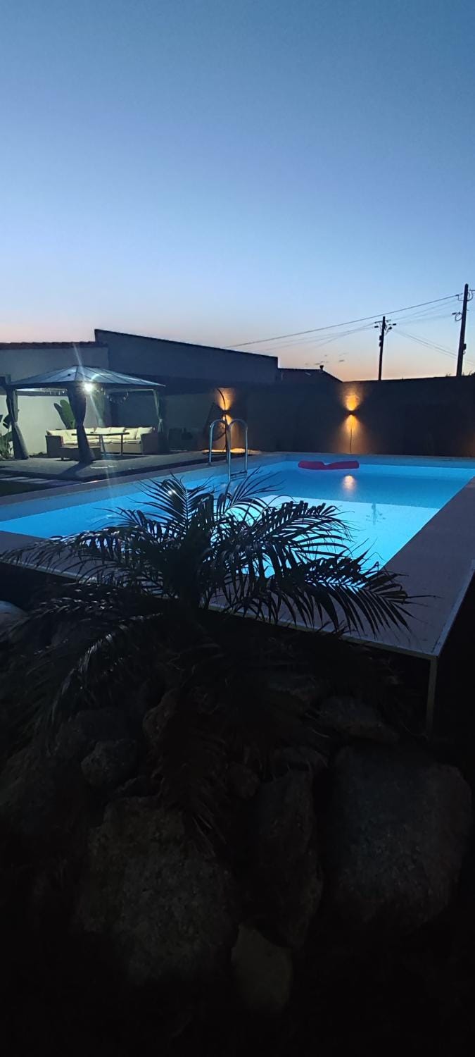 Night, Natural landscape, Pool view