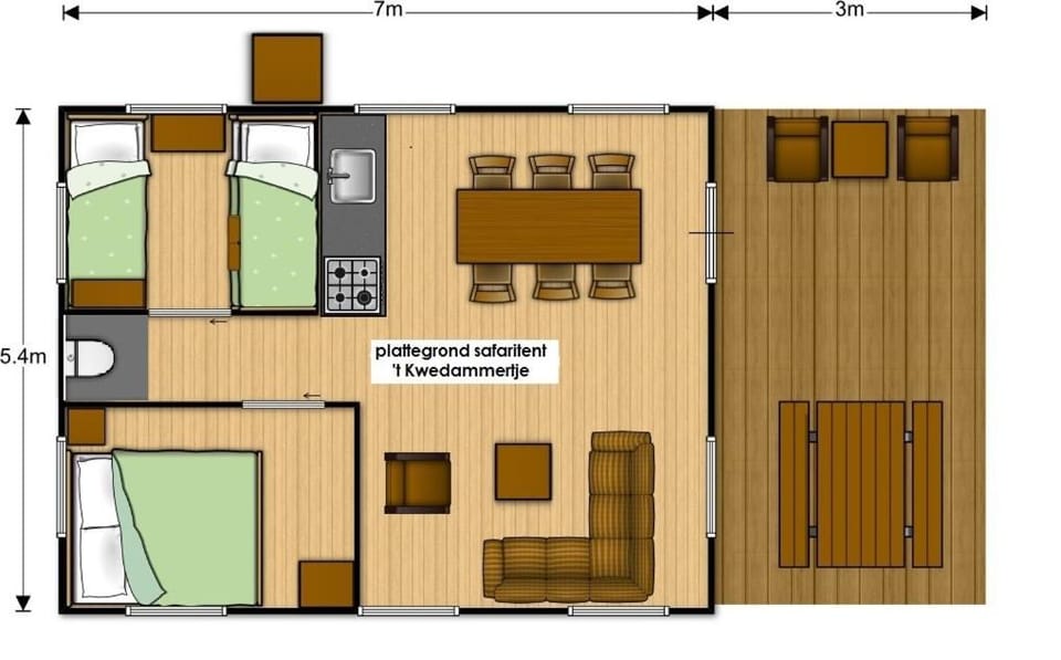 Safaritent 't Kwedammertje Luxury tent in Zeeland, Netherlands