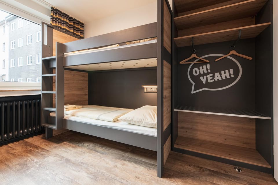 Photo of the whole room, bunk bed, wardrobe