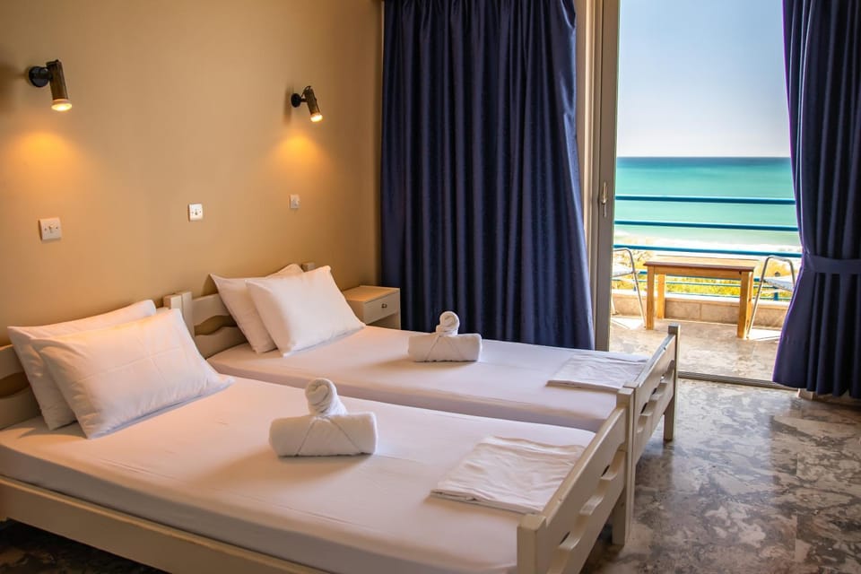 Bed, Sea view