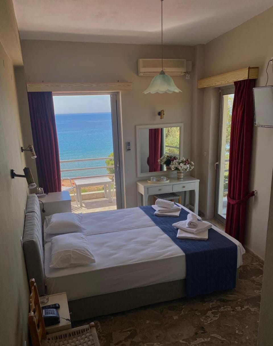 Bed, Natural landscape, Beach, Bedroom, Sea view, towels