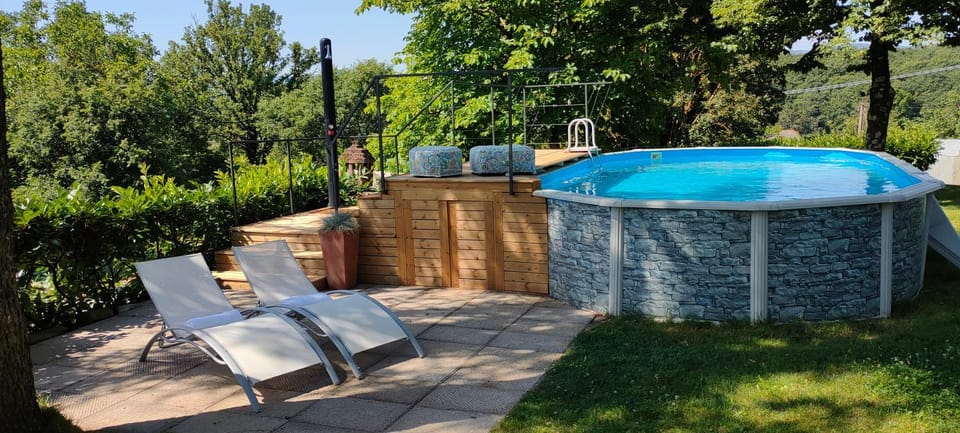 Day, Natural landscape, Garden, Garden view, Pool view, Swimming pool, sunbed