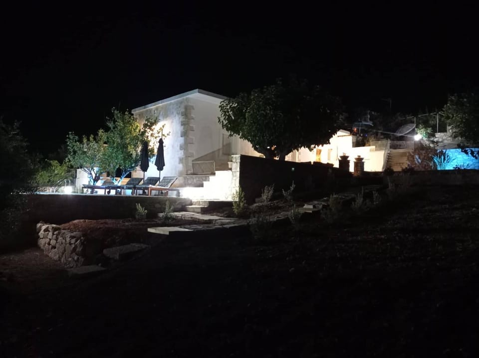 Property building, Night, Pool view, Swimming pool