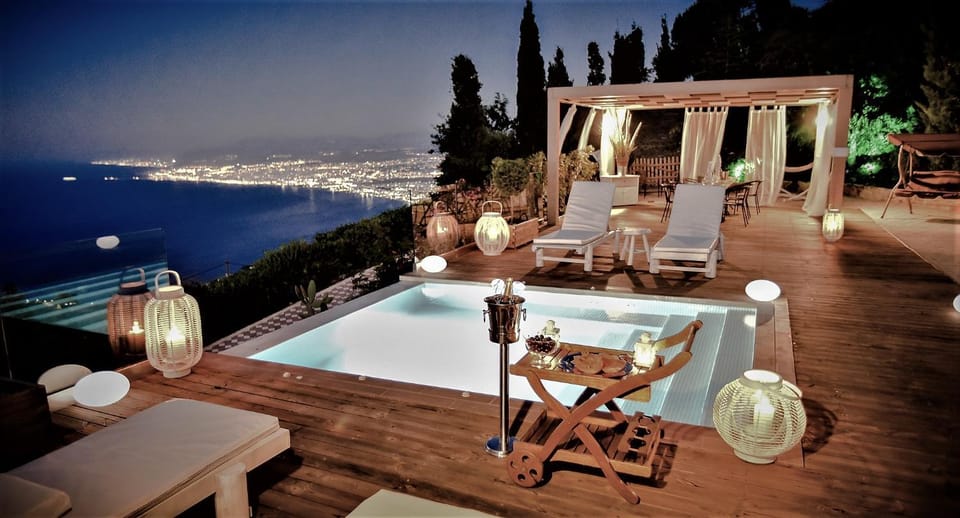 Night, Balcony/Terrace, Swimming pool
