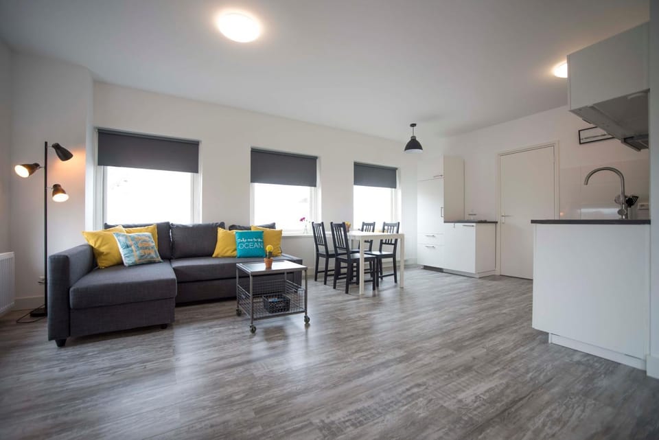 Kitchen or kitchenette, Living room, Dining area