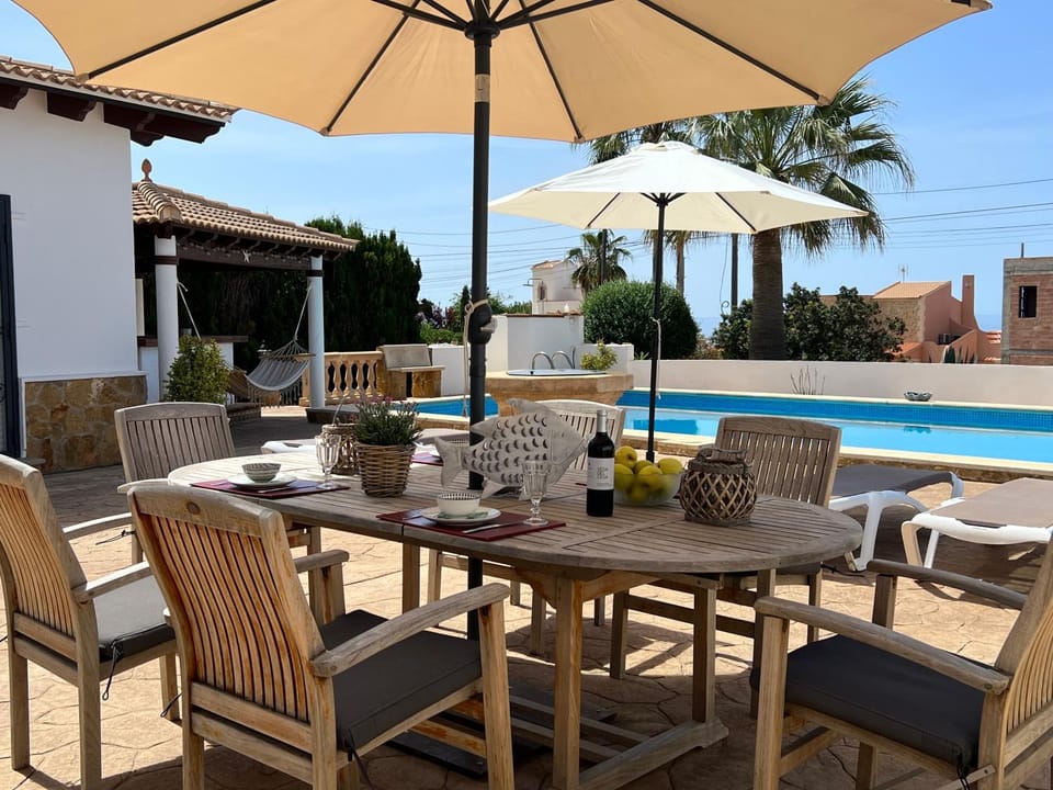 Property building, Living room, Swimming pool